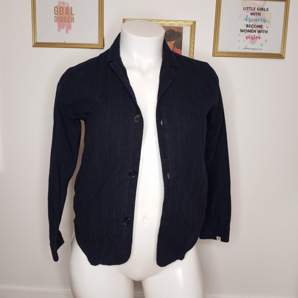 Women’s Navy Pinstripe Blazer Jacket